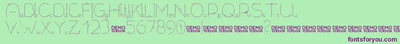 フォントAllioideae Demo Dot – 緑の背景に紫のフォント