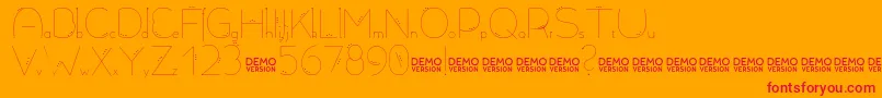 Czcionka Allioideae Demo Dot – czerwone czcionki na pomarańczowym tle