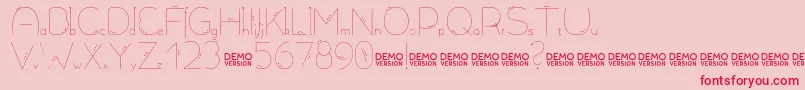 Шрифт Allioideae Demo Dot – красные шрифты на розовом фоне