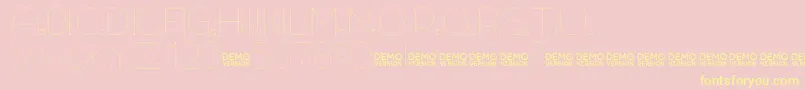 Allioideae Demo Regular-Schriftart – Gelbe Schriften auf rosa Hintergrund