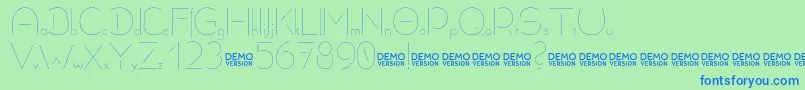 Czcionka Allioideae Demo Stencil – niebieskie czcionki na zielonym tle