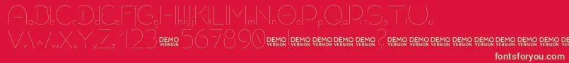 Allioideae Demo Stencil-Schriftart – Grüne Schriften auf rotem Hintergrund