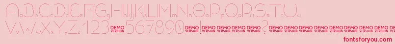 Allioideae Demo Stencil-Schriftart – Rote Schriften auf rosa Hintergrund