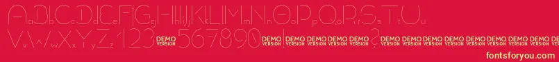 フォントAllioideae Demo Stencil – 黄色の文字、赤い背景
