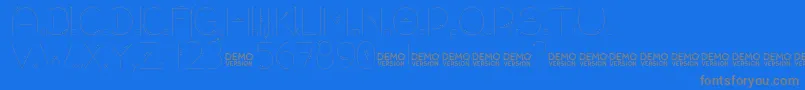 Allioideae Demo StencilDot-Schriftart – Graue Schriften auf blauem Hintergrund