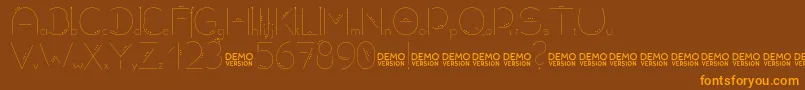 Allioideae Demo StencilDot Font – Orange Fonts on Brown Background