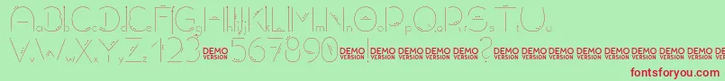 Шрифт Allioideae Demo StencilDot – красные шрифты на зелёном фоне