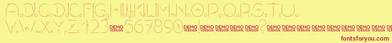 Allioideae Demo StencilDot Font – Red Fonts on Yellow Background