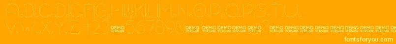 Allioideae Demo StencilDot Font – Yellow Fonts on Orange Background