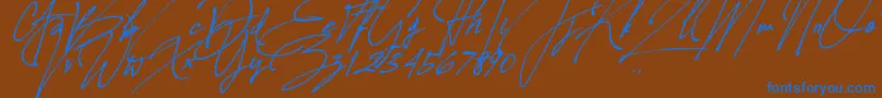 Allison Tessa Oblique Font – Blue Fonts on Brown Background