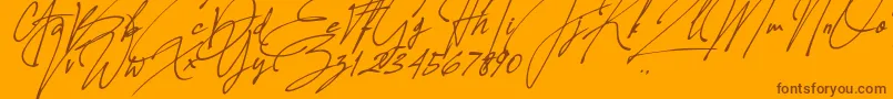 Allison Tessa Oblique Font – Brown Fonts on Orange Background