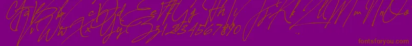Allison Tessa Oblique Font – Brown Fonts on Purple Background