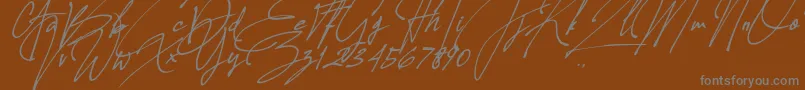 フォントAllison Tessa Oblique – 茶色の背景に灰色の文字