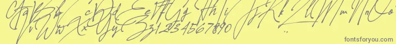 Allison Tessa Oblique Font – Gray Fonts on Yellow Background