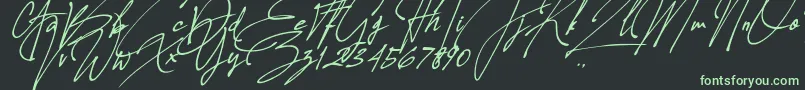Allison Tessa Oblique-fontti – vihreät fontit mustalla taustalla