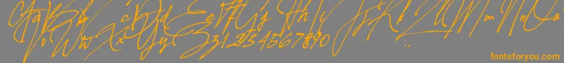 Allison Tessa Oblique Font – Orange Fonts on Gray Background