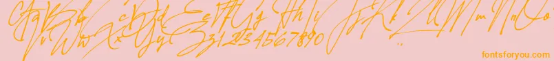 Allison Tessa Oblique Font – Orange Fonts on Pink Background