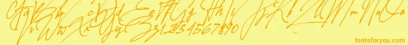 Allison Tessa Oblique Font – Orange Fonts on Yellow Background