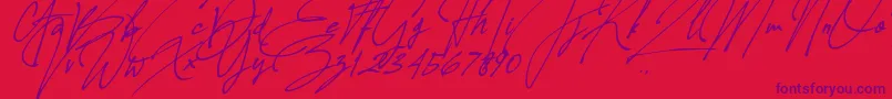 Allison Tessa Oblique Font – Purple Fonts on Red Background
