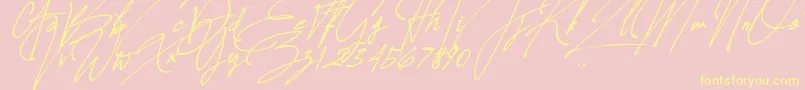 Allison Tessa Oblique Font – Yellow Fonts on Pink Background