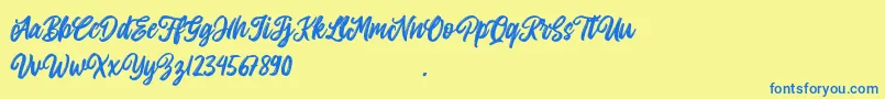 Allitha Font – Blue Fonts on Yellow Background