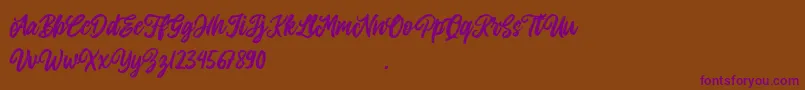 Allitha-Schriftart – Violette Schriften auf braunem Hintergrund