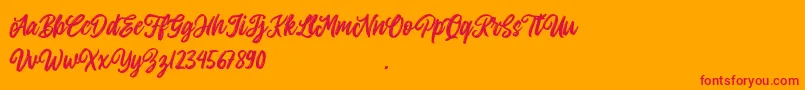 Allitha-Schriftart – Rote Schriften auf orangefarbenem Hintergrund