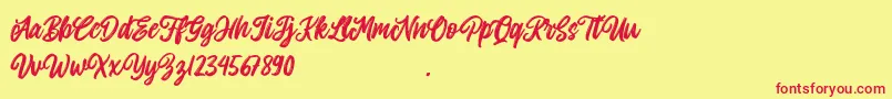 Allitha Font – Red Fonts on Yellow Background