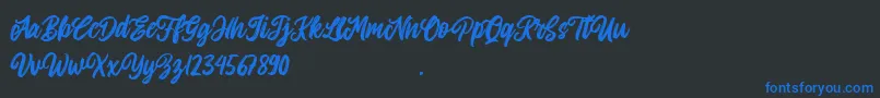 Allitha Font – Blue Fonts on Black Background