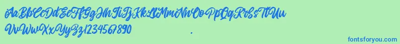 Allitha Font – Blue Fonts on Green Background