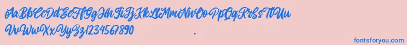 Allitha Font – Blue Fonts on Pink Background