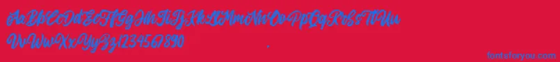 Allitha Font – Blue Fonts on Red Background