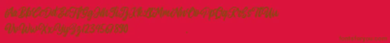 Allitha Font – Brown Fonts on Red Background