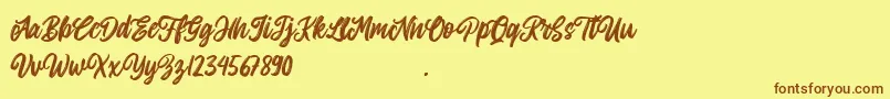 Allitha Font – Brown Fonts on Yellow Background