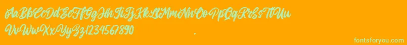 Allitha Font – Green Fonts on Orange Background