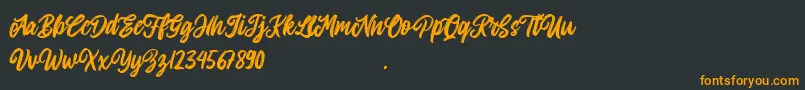 Allitha Font – Orange Fonts on Black Background