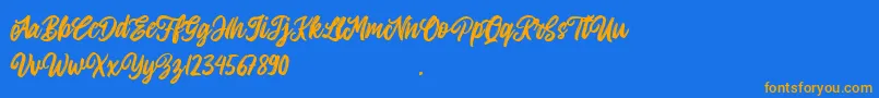 Allitha Font – Orange Fonts on Blue Background