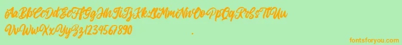 Allitha Font – Orange Fonts on Green Background