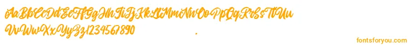 Allitha-Schriftart – Orangefarbene Schriften auf weißem Hintergrund