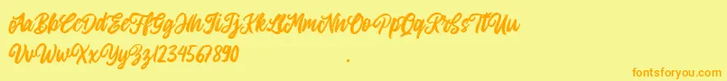 Allitha Font – Orange Fonts on Yellow Background