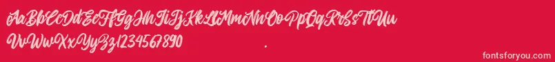 Allitha Font – Pink Fonts on Red Background