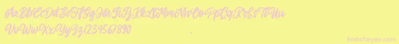 Allitha Font – Pink Fonts on Yellow Background
