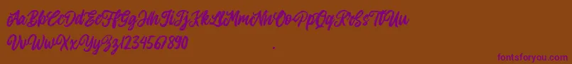 Allitha-Schriftart – Violette Schriften auf braunem Hintergrund