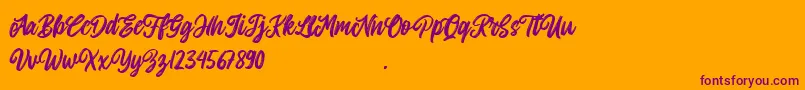 Allitha Font – Purple Fonts on Orange Background
