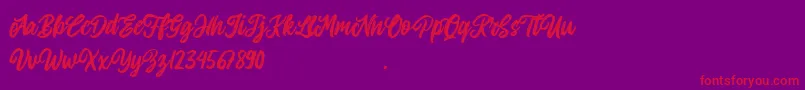 Allitha Font – Red Fonts on Purple Background