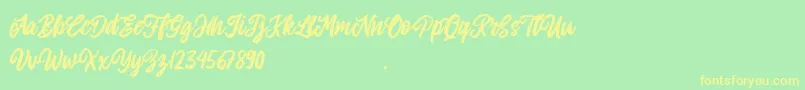 Allitha Font – Yellow Fonts on Green Background