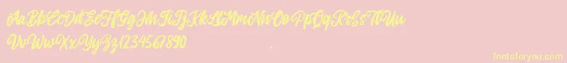 Allitha-Schriftart – Gelbe Schriften auf rosa Hintergrund