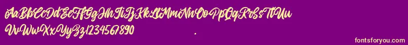 Allitha Font – Yellow Fonts on Purple Background