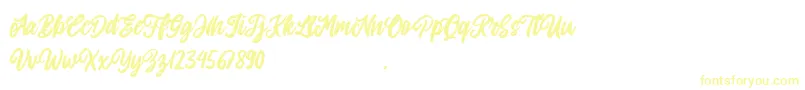 Allitha Font – Yellow Fonts on White Background