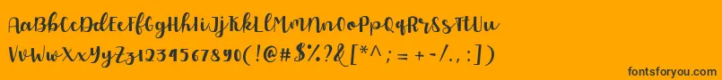 Allyca regular Personal Use-Schriftart – Schwarze Schriften auf orangefarbenem Hintergrund